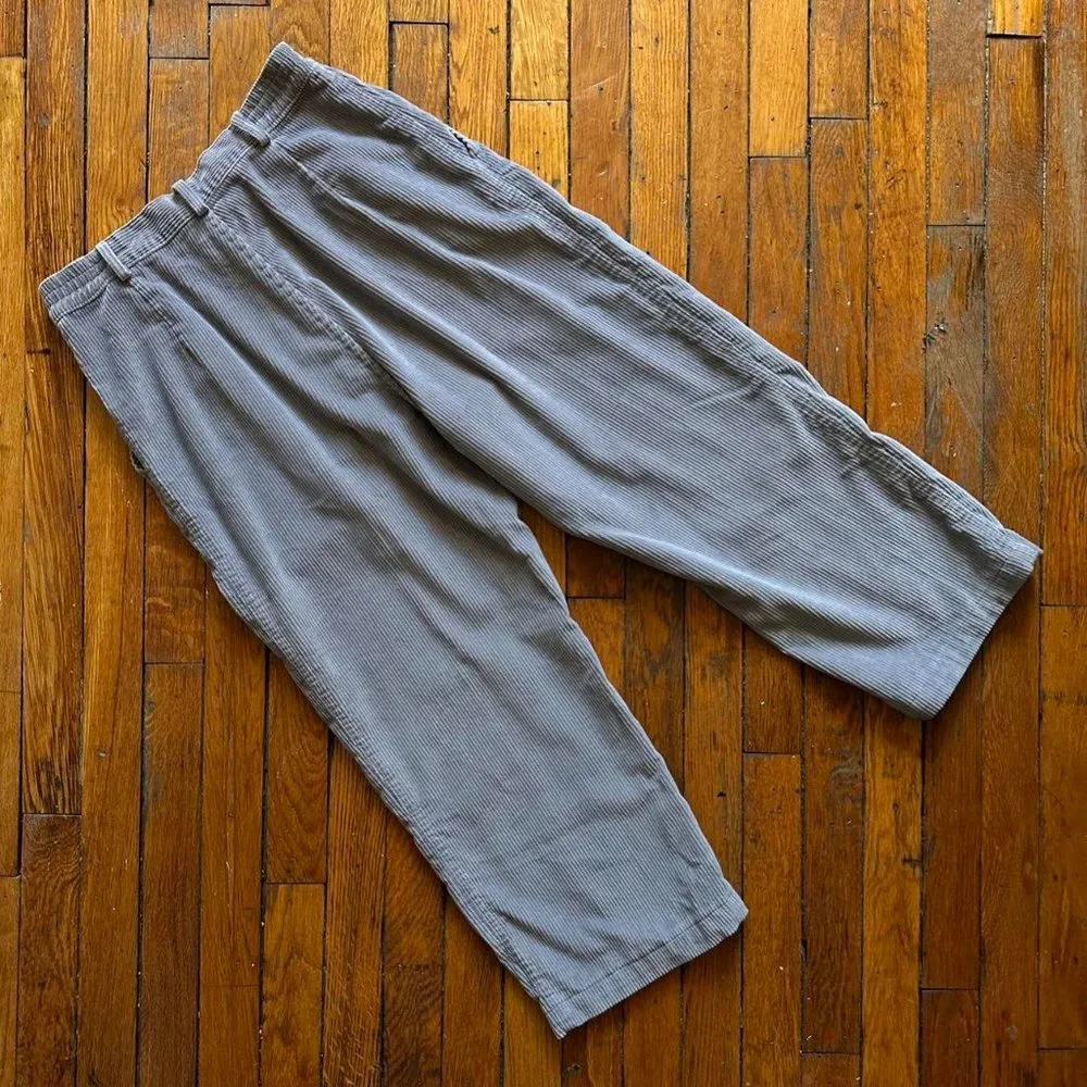 Vintage 70s L.L. Bean Pathfinder Union Made Women Grey‎ Corduroy Capri Pants - Picture 4 of 6
